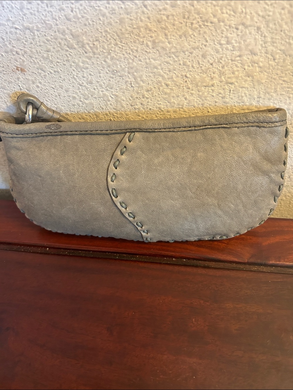 Lucky Brand Grey Leather Wristlet